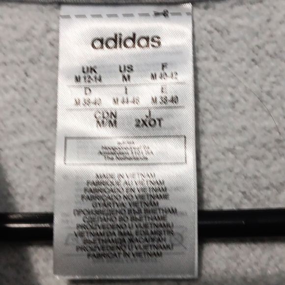 Adidas Heather Gray Hoodie with White Accents - Picture 2 of 3